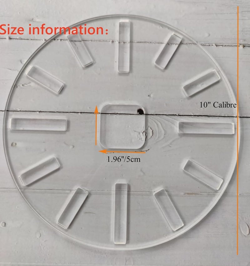 KINGRIA 10" Calibre Clock Template Handle Router Template Woodworking 1/4'' Thick DIY Clock Board with Dials Acrylic Inlay Clock Template - Image 5